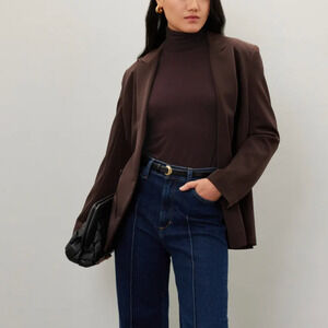 MAJESTIC FILATURES Brown Soft Turtleneck LARGE Long Sleeve Basic Baselayer $145